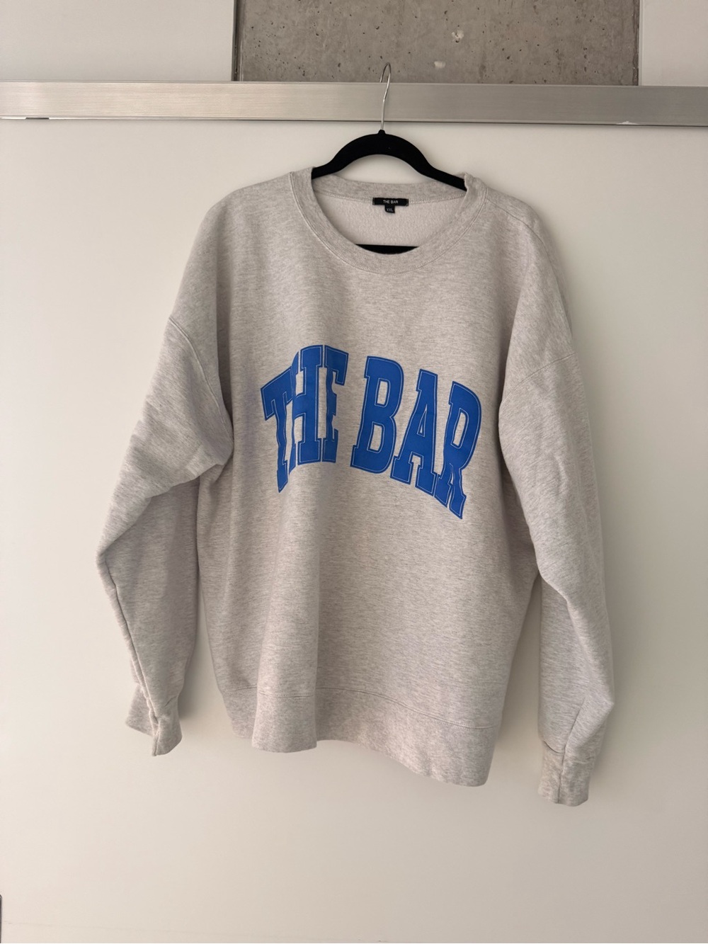 The Bar Gray Crewneck Sweatshirt with Blue Logo